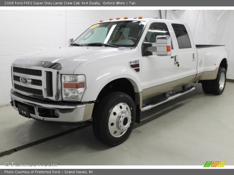 Oxford White / Tan 2008 Ford F450 Super Duty Lariat Crew Cab 4x4 Dually