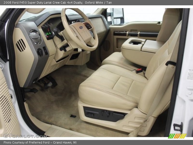 Oxford White / Tan 2008 Ford F450 Super Duty Lariat Crew Cab 4x4 Dually