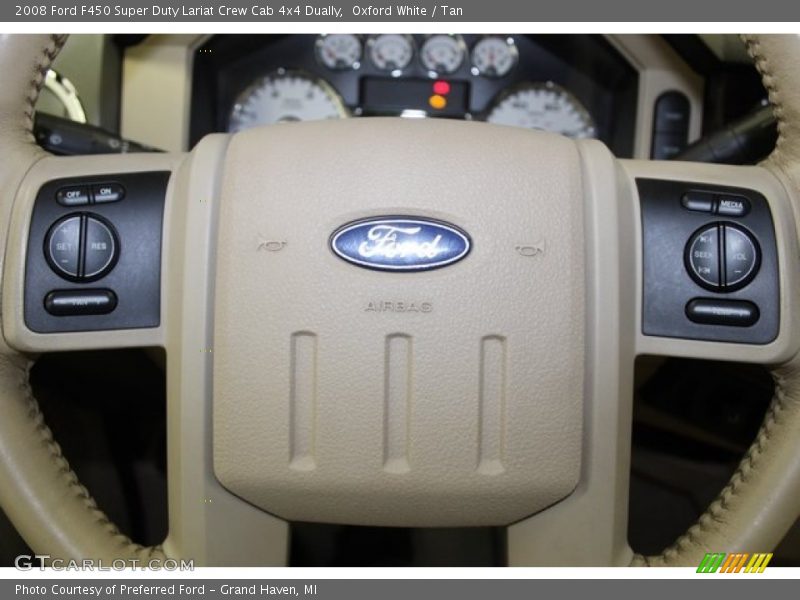Oxford White / Tan 2008 Ford F450 Super Duty Lariat Crew Cab 4x4 Dually