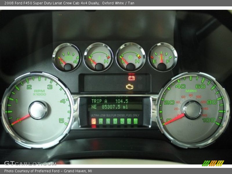 Oxford White / Tan 2008 Ford F450 Super Duty Lariat Crew Cab 4x4 Dually