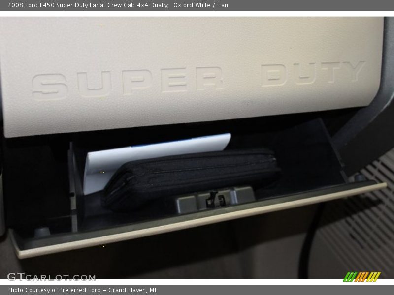 Oxford White / Tan 2008 Ford F450 Super Duty Lariat Crew Cab 4x4 Dually