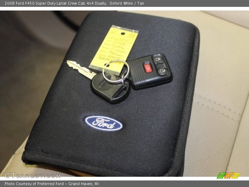 Oxford White / Tan 2008 Ford F450 Super Duty Lariat Crew Cab 4x4 Dually