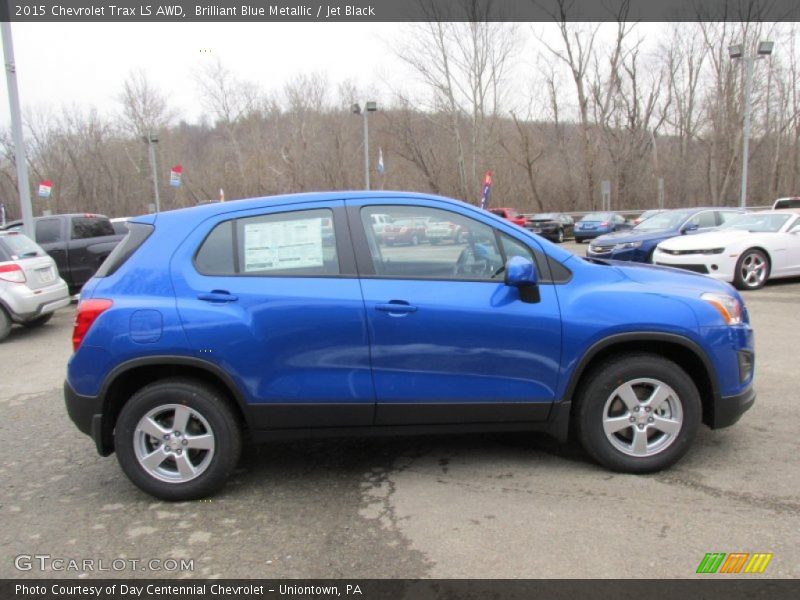 Brilliant Blue Metallic / Jet Black 2015 Chevrolet Trax LS AWD
