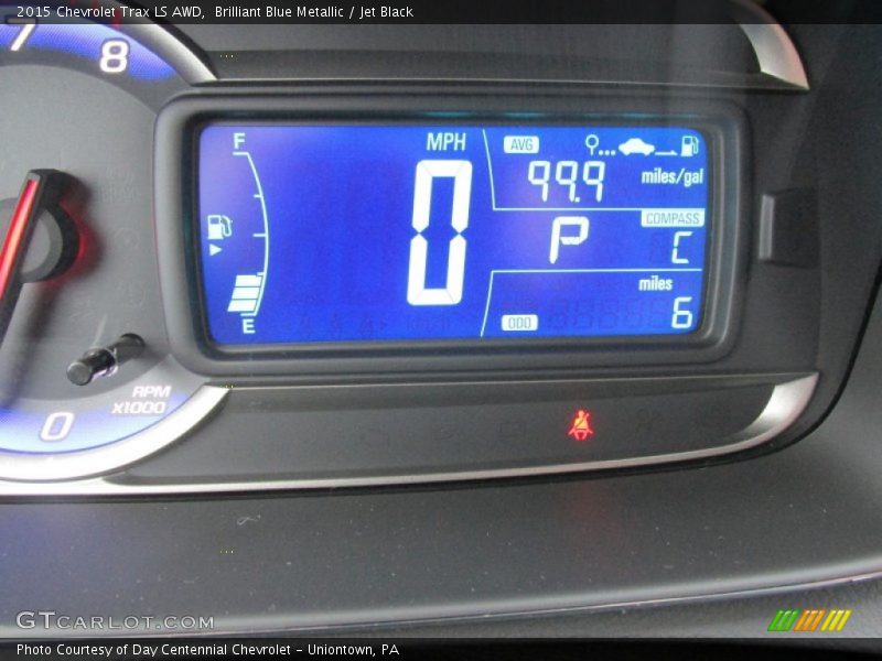 Brilliant Blue Metallic / Jet Black 2015 Chevrolet Trax LS AWD