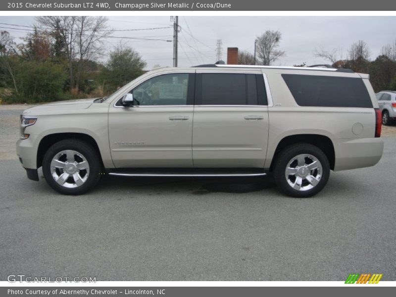 Champagne Silver Metallic / Cocoa/Dune 2015 Chevrolet Suburban LTZ 4WD