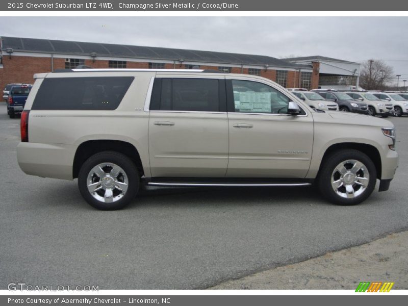Champagne Silver Metallic / Cocoa/Dune 2015 Chevrolet Suburban LTZ 4WD