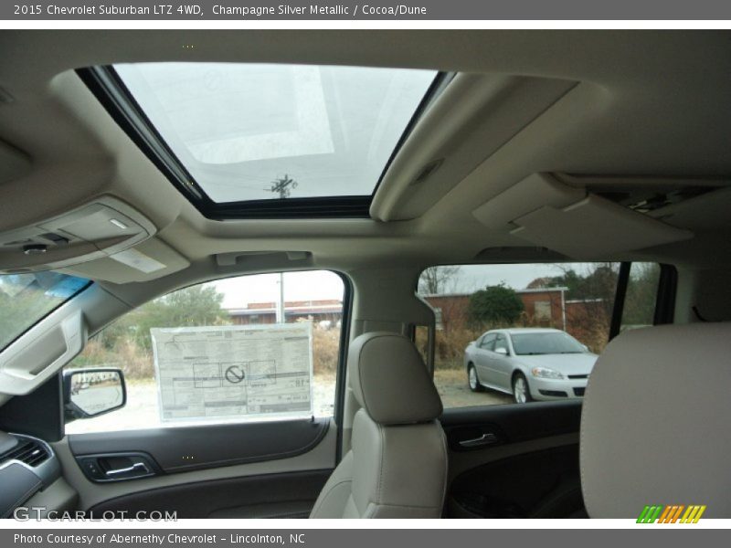 Champagne Silver Metallic / Cocoa/Dune 2015 Chevrolet Suburban LTZ 4WD