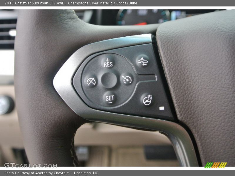 Champagne Silver Metallic / Cocoa/Dune 2015 Chevrolet Suburban LTZ 4WD