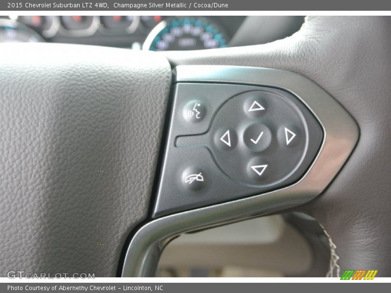 Champagne Silver Metallic / Cocoa/Dune 2015 Chevrolet Suburban LTZ 4WD