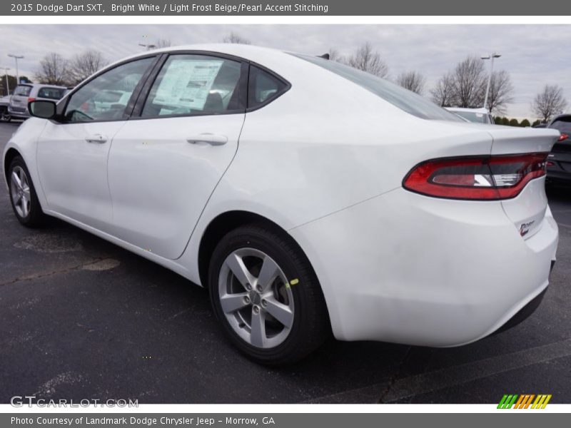 Bright White / Light Frost Beige/Pearl Accent Stitching 2015 Dodge Dart SXT