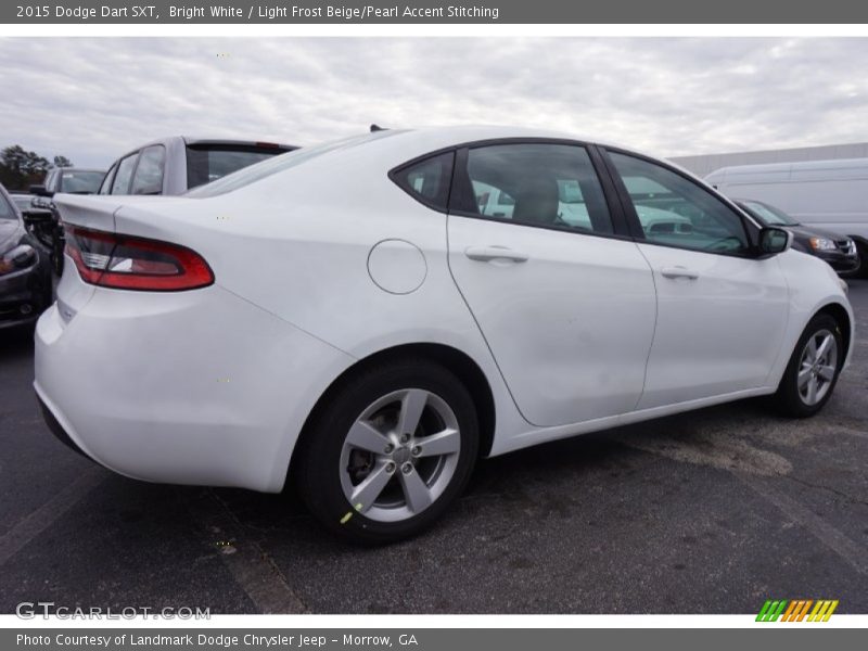 Bright White / Light Frost Beige/Pearl Accent Stitching 2015 Dodge Dart SXT