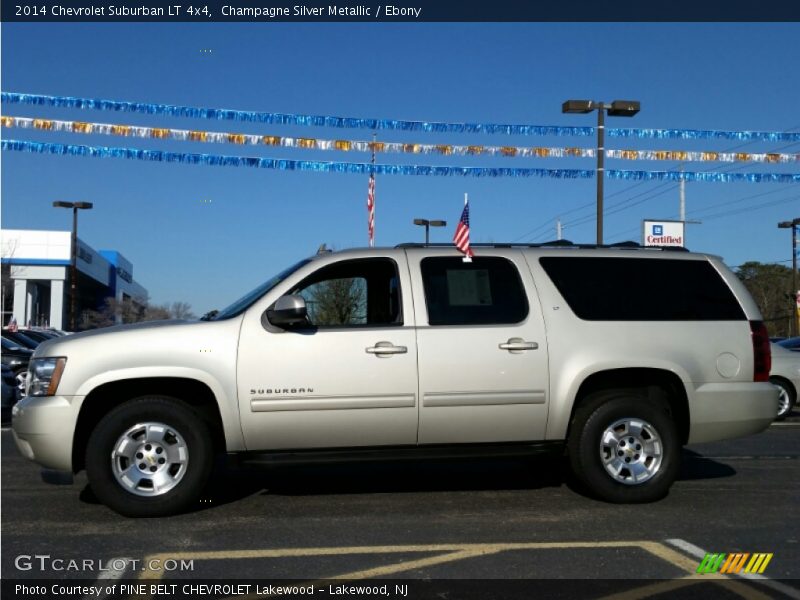 Champagne Silver Metallic / Ebony 2014 Chevrolet Suburban LT 4x4