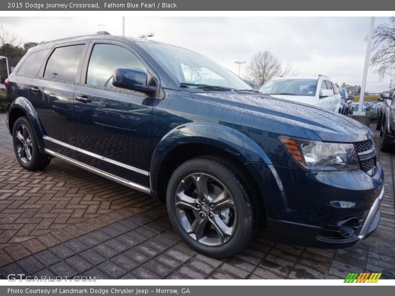 Fathom Blue Pearl / Black 2015 Dodge Journey Crossroad