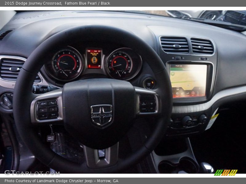 Fathom Blue Pearl / Black 2015 Dodge Journey Crossroad