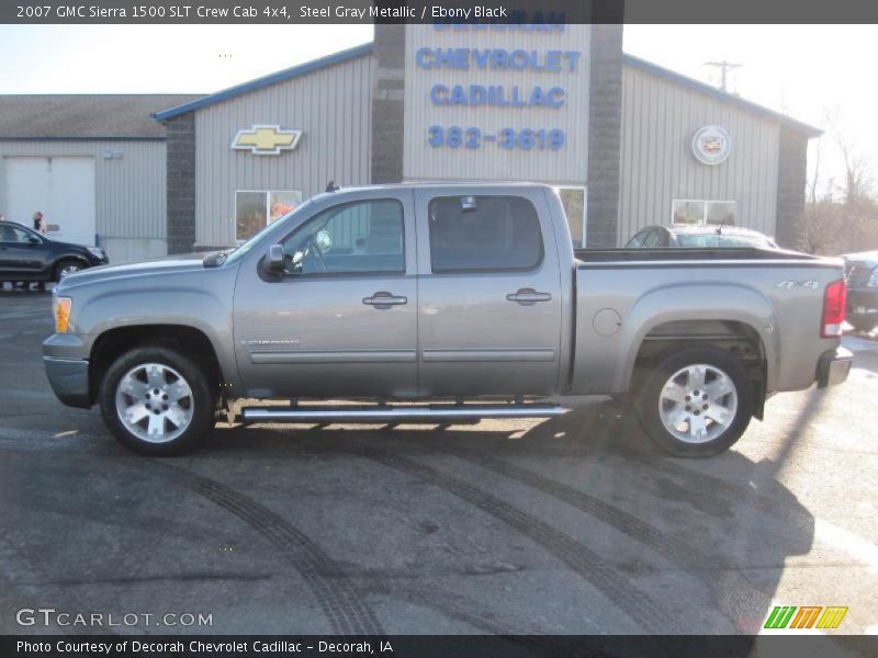 Steel Gray Metallic / Ebony Black 2007 GMC Sierra 1500 SLT Crew Cab 4x4