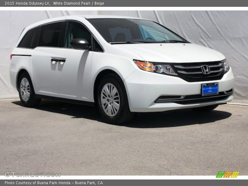 White Diamond Pearl / Beige 2015 Honda Odyssey LX