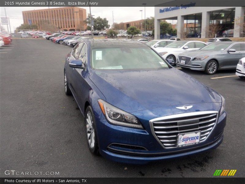 Ibiza Blue / Ivory 2015 Hyundai Genesis 3.8 Sedan