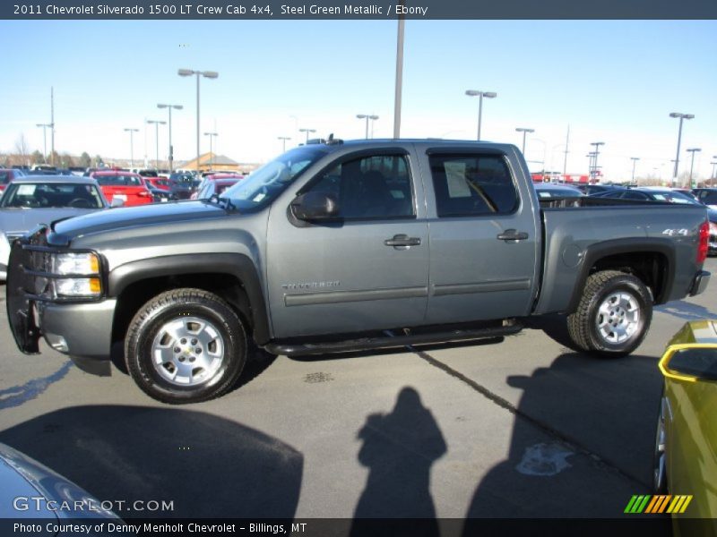 Steel Green Metallic / Ebony 2011 Chevrolet Silverado 1500 LT Crew Cab 4x4