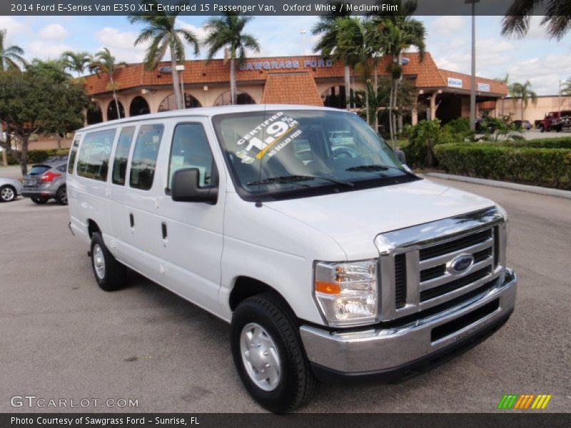 Oxford White / Medium Flint 2014 Ford E-Series Van E350 XLT Extended 15 Passenger Van