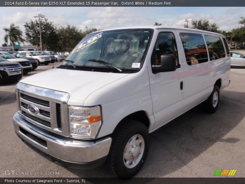 Oxford White / Medium Flint 2014 Ford E-Series Van E350 XLT Extended 15 Passenger Van
