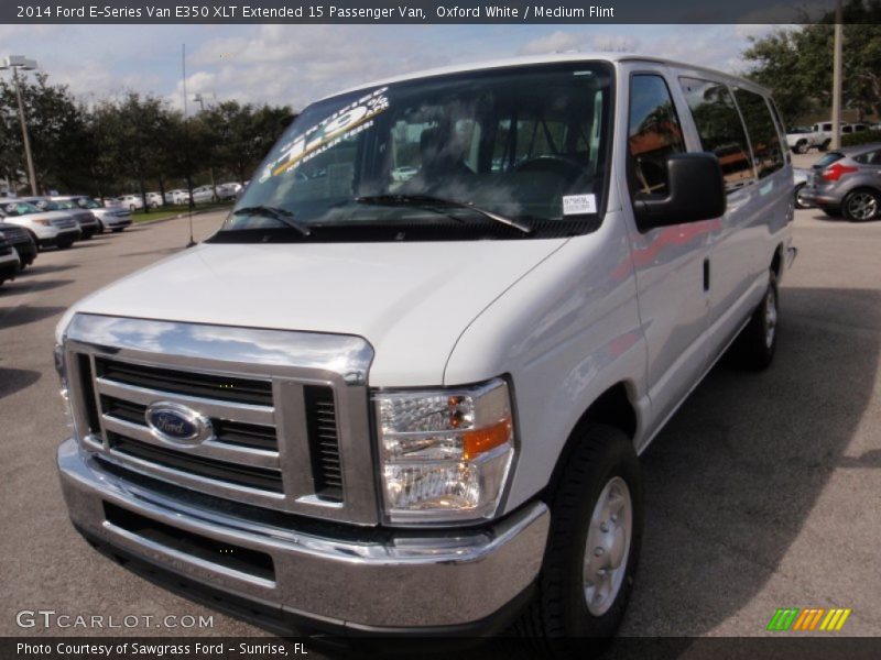 Oxford White / Medium Flint 2014 Ford E-Series Van E350 XLT Extended 15 Passenger Van