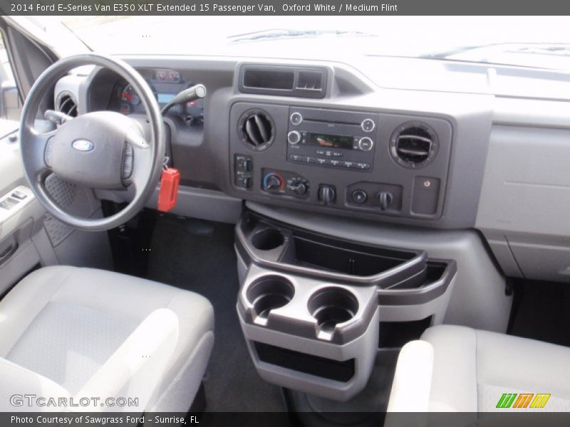 Oxford White / Medium Flint 2014 Ford E-Series Van E350 XLT Extended 15 Passenger Van
