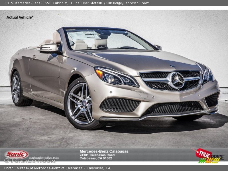 Dune Silver Metallic / Silk Beige/Espresso Brown 2015 Mercedes-Benz E 550 Cabriolet