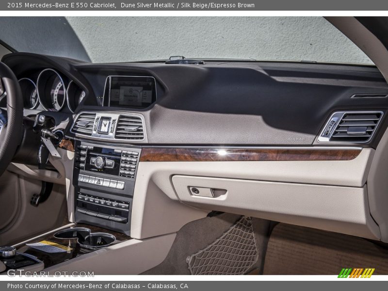 Dune Silver Metallic / Silk Beige/Espresso Brown 2015 Mercedes-Benz E 550 Cabriolet