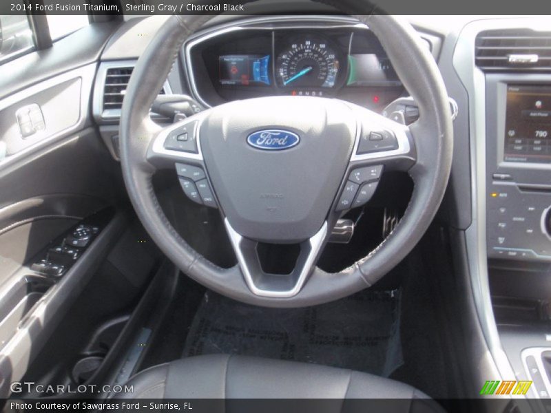 Sterling Gray / Charcoal Black 2014 Ford Fusion Titanium