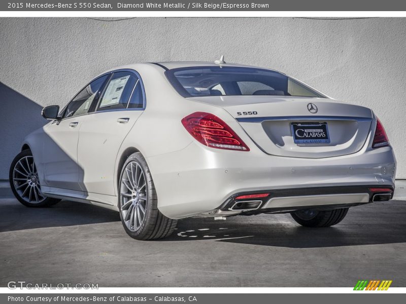 Diamond White Metallic / Silk Beige/Espresso Brown 2015 Mercedes-Benz S 550 Sedan