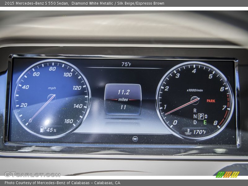 Diamond White Metallic / Silk Beige/Espresso Brown 2015 Mercedes-Benz S 550 Sedan