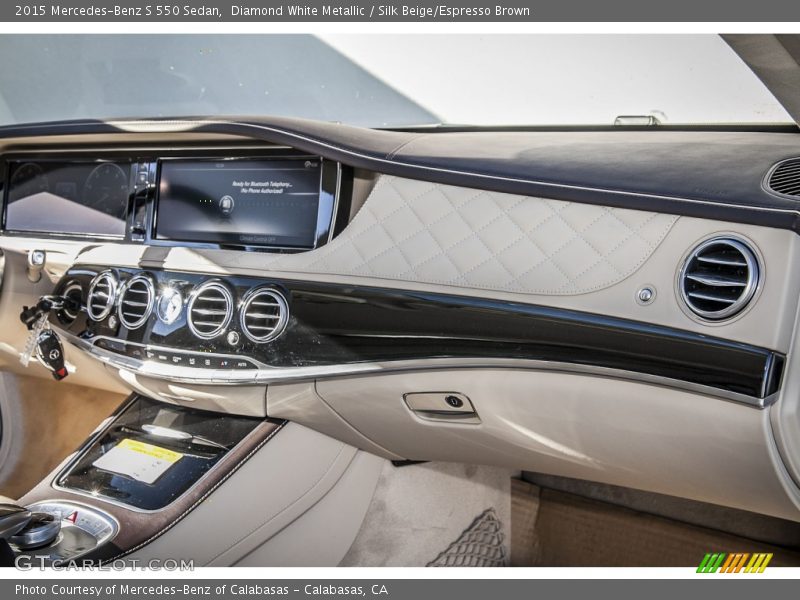 Diamond White Metallic / Silk Beige/Espresso Brown 2015 Mercedes-Benz S 550 Sedan