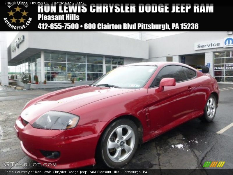 Electric Red / Black 2006 Hyundai Tiburon GS