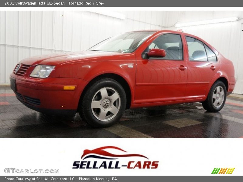 Tornado Red / Grey 2001 Volkswagen Jetta GLS Sedan