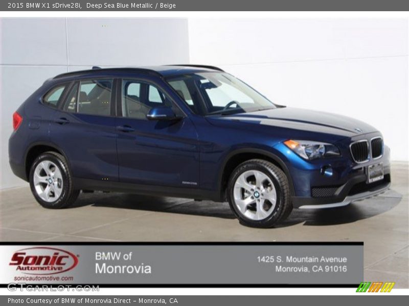Deep Sea Blue Metallic / Beige 2015 BMW X1 sDrive28i