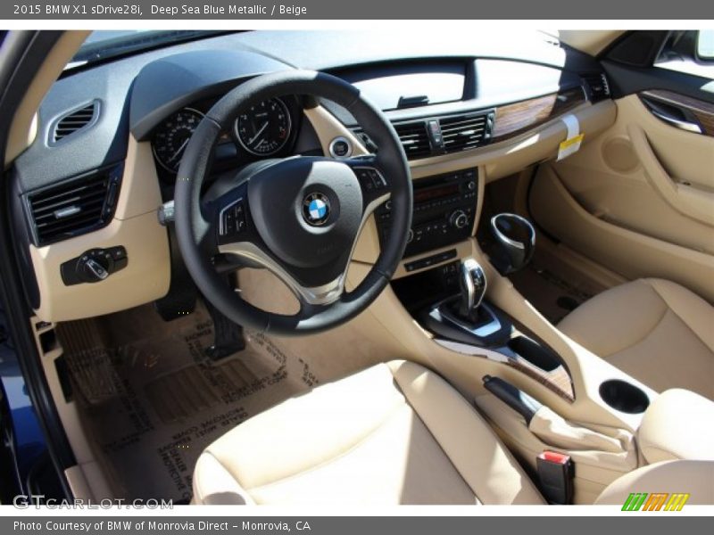 Deep Sea Blue Metallic / Beige 2015 BMW X1 sDrive28i