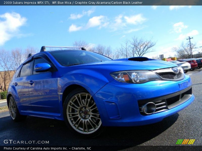 WR Blue Mica / Graphite Gray Alcantara/Carbon Black Leather 2009 Subaru Impreza WRX STi