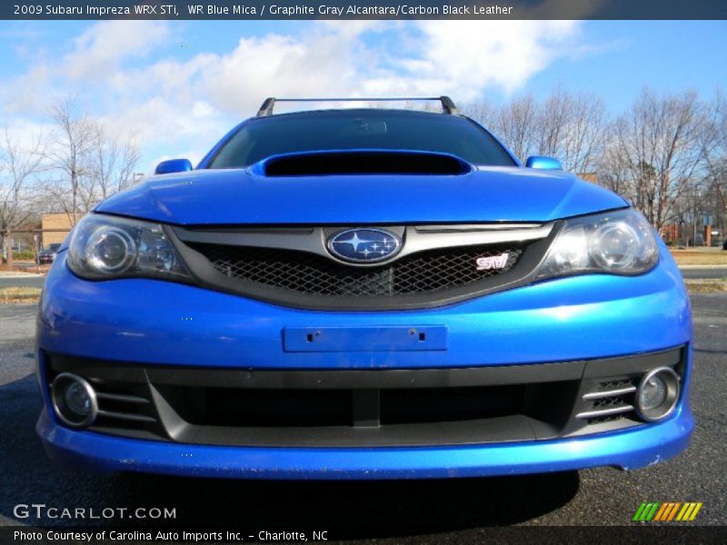 WR Blue Mica / Graphite Gray Alcantara/Carbon Black Leather 2009 Subaru Impreza WRX STi