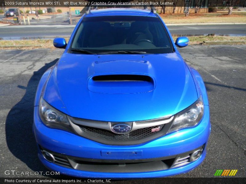 WR Blue Mica / Graphite Gray Alcantara/Carbon Black Leather 2009 Subaru Impreza WRX STi