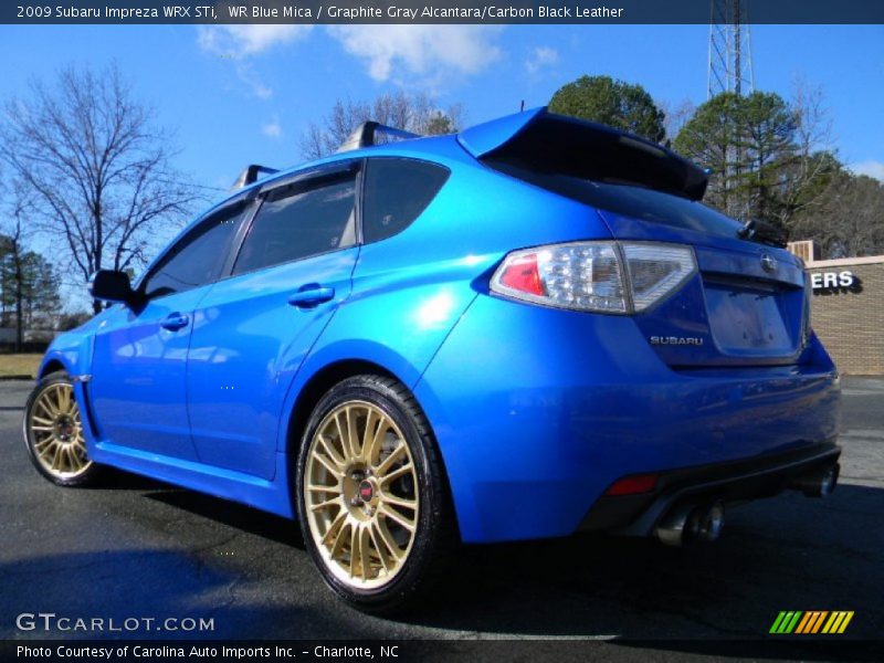 WR Blue Mica / Graphite Gray Alcantara/Carbon Black Leather 2009 Subaru Impreza WRX STi