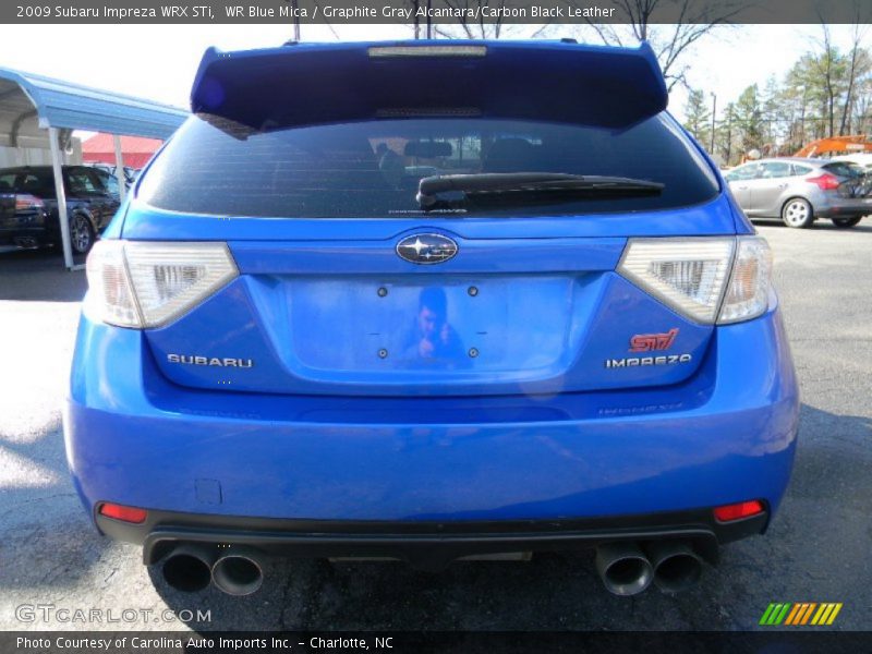 WR Blue Mica / Graphite Gray Alcantara/Carbon Black Leather 2009 Subaru Impreza WRX STi