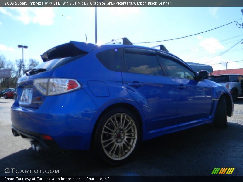 WR Blue Mica / Graphite Gray Alcantara/Carbon Black Leather 2009 Subaru Impreza WRX STi
