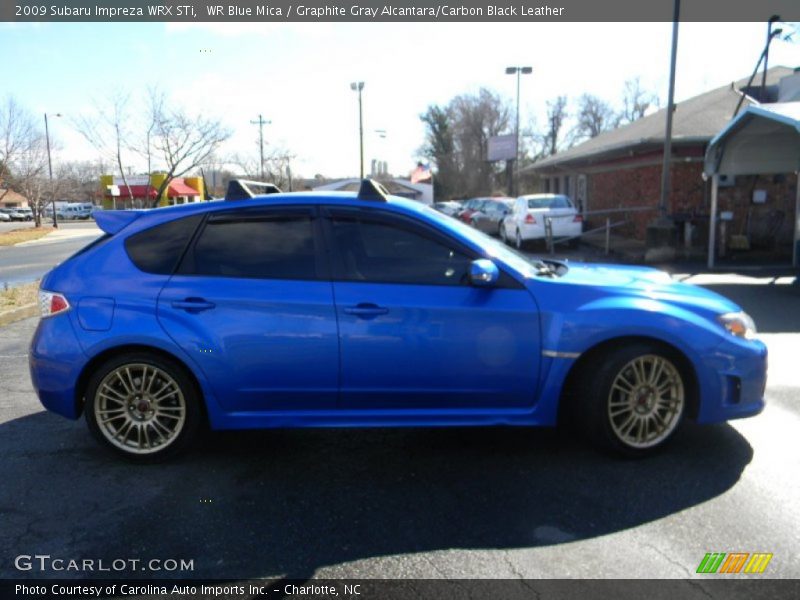 WR Blue Mica / Graphite Gray Alcantara/Carbon Black Leather 2009 Subaru Impreza WRX STi