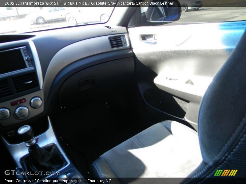 WR Blue Mica / Graphite Gray Alcantara/Carbon Black Leather 2009 Subaru Impreza WRX STi