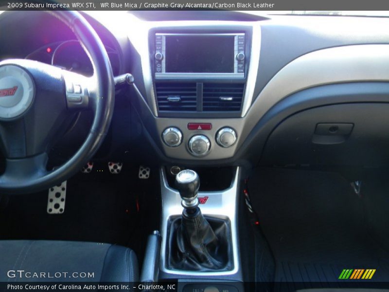 WR Blue Mica / Graphite Gray Alcantara/Carbon Black Leather 2009 Subaru Impreza WRX STi