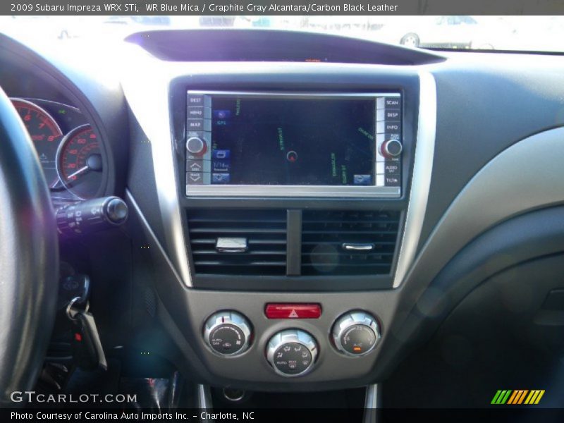 WR Blue Mica / Graphite Gray Alcantara/Carbon Black Leather 2009 Subaru Impreza WRX STi