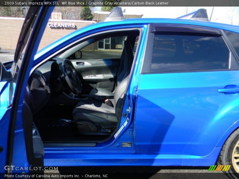 WR Blue Mica / Graphite Gray Alcantara/Carbon Black Leather 2009 Subaru Impreza WRX STi