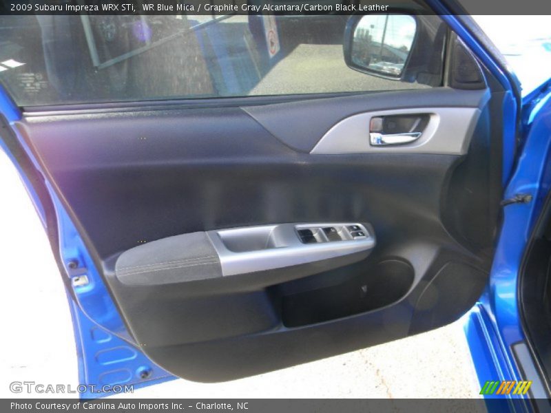 WR Blue Mica / Graphite Gray Alcantara/Carbon Black Leather 2009 Subaru Impreza WRX STi