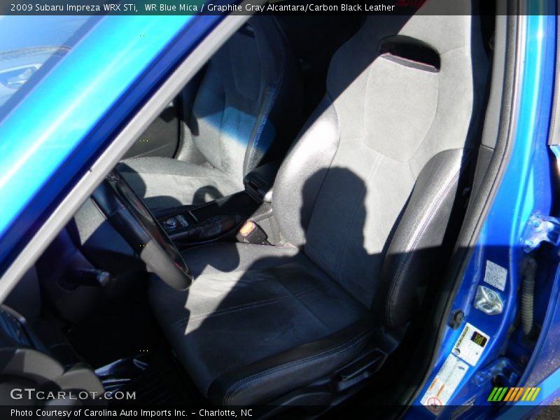 WR Blue Mica / Graphite Gray Alcantara/Carbon Black Leather 2009 Subaru Impreza WRX STi