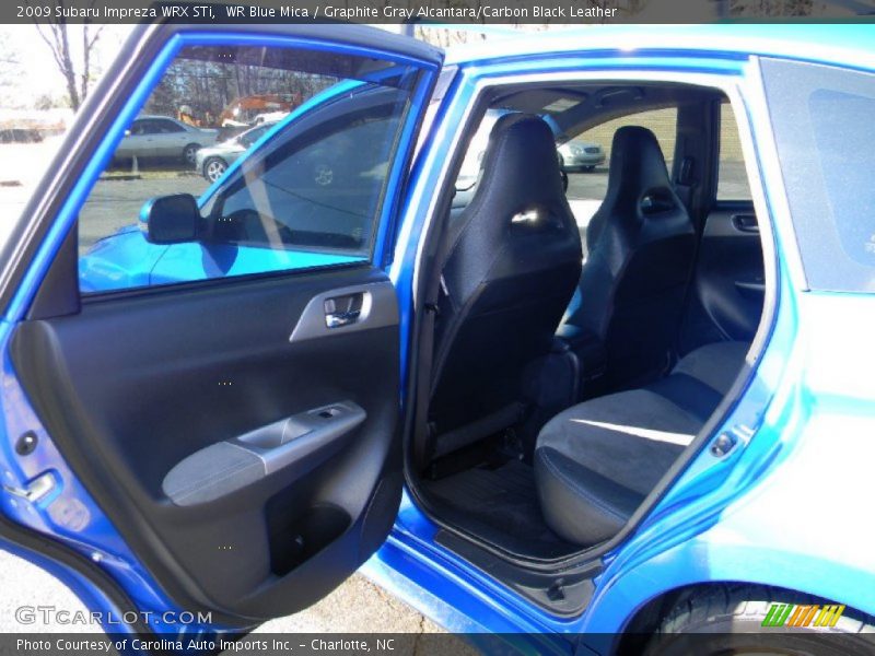 WR Blue Mica / Graphite Gray Alcantara/Carbon Black Leather 2009 Subaru Impreza WRX STi
